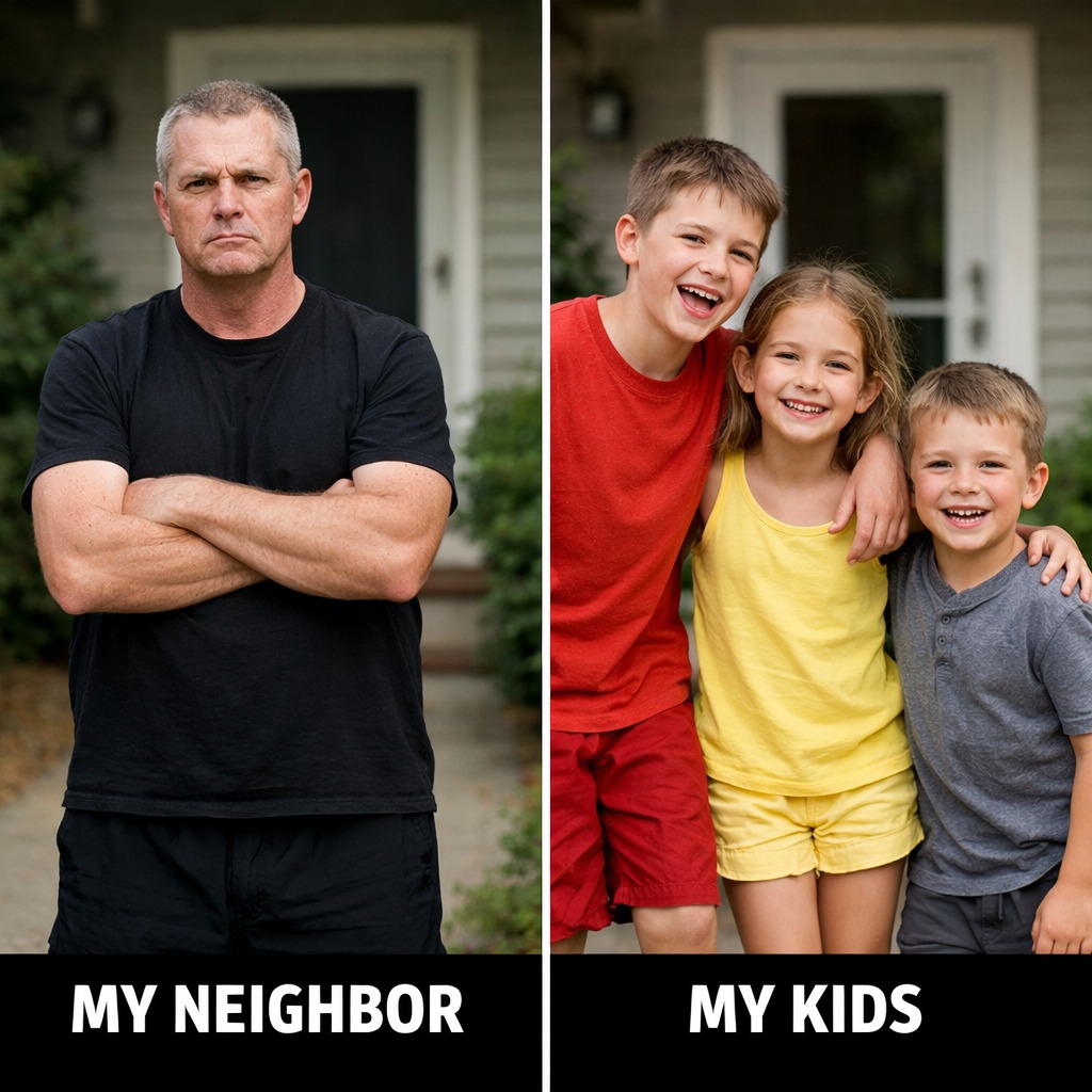 My neighbor, Mr. Henderson, yelled at my kids for 10 years — when he died, his daughter showed up with a box that left me trembling.