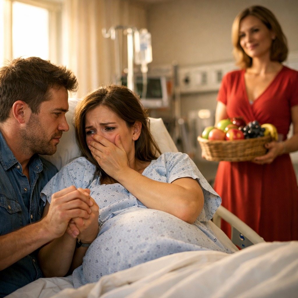 My husband said he was on a business trip, but when I went to the hospital to visit my sick friend, I suddenly heard his voice behind the door… and what I heard made my blood run cold.