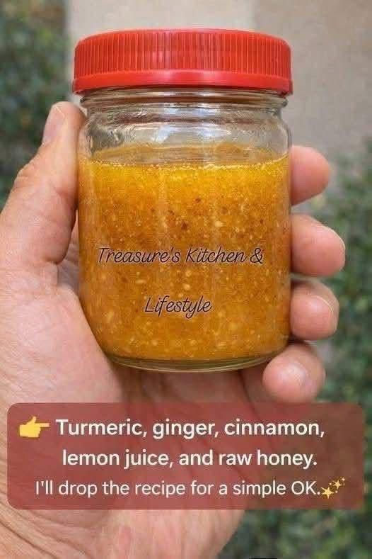 Turmeric, ginger, cinnamon, lemon juice, and raw honey.