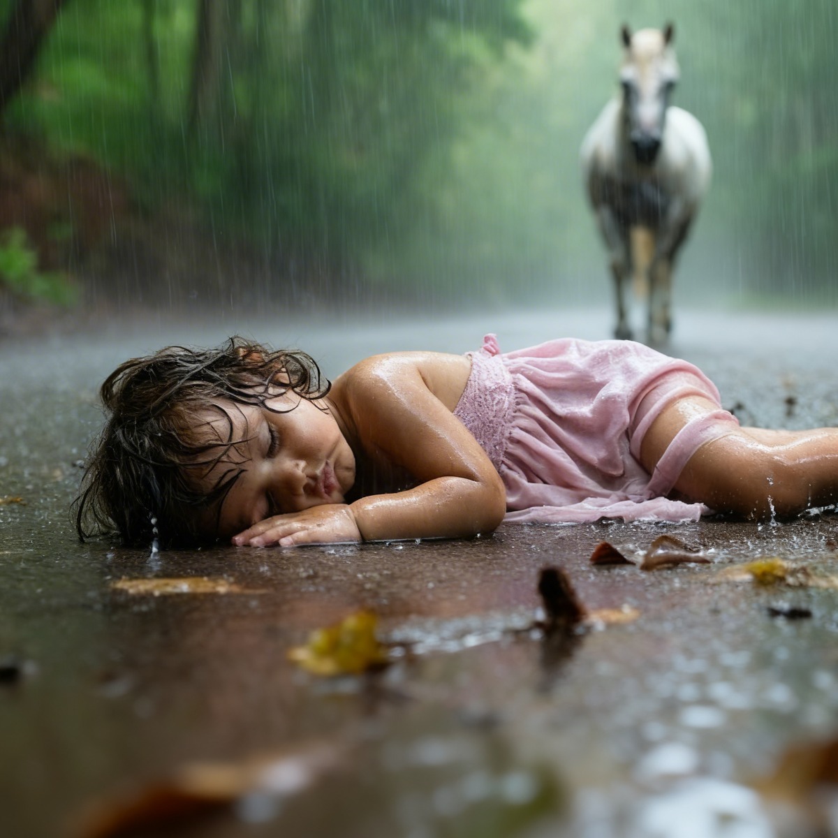 A RICH MAN ABANDONS HIS DAUGHTER BY TREMBLING WITH FEVER IN THE FOREST, but the HORSE saw everything.