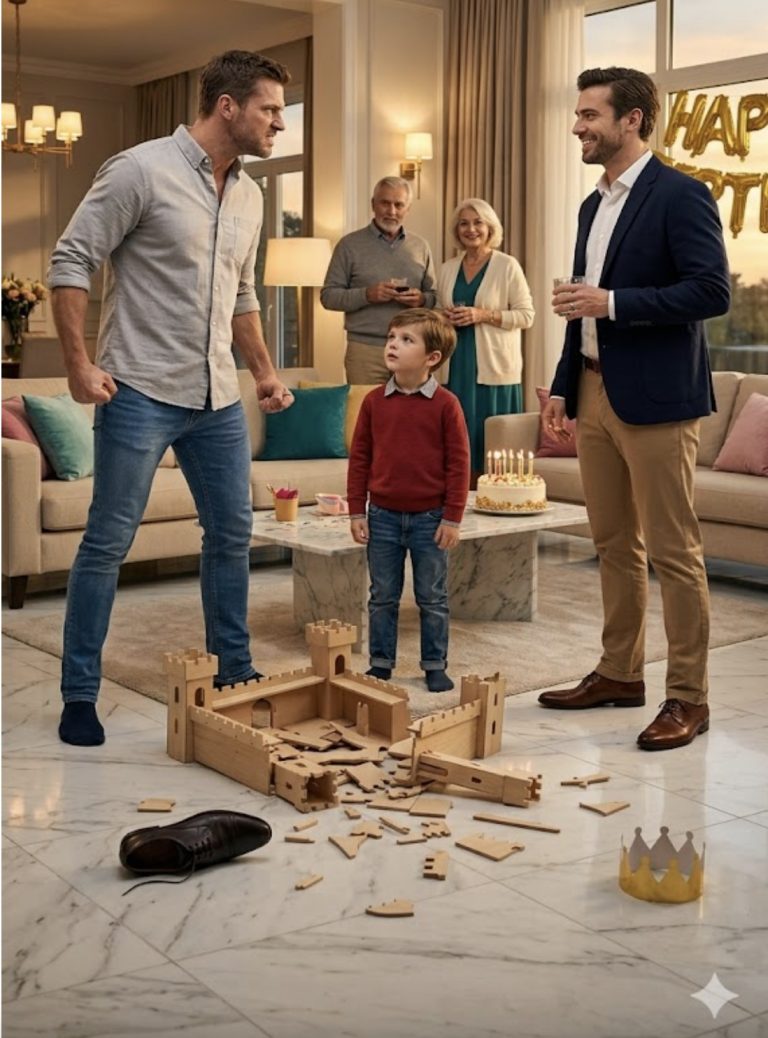 My brother threw my son’s birthday present against the wall, laughing as he cried in front of everyone. My family said, “Come on, it’s just a joke. “My father stood up, pulled his ring out and threw it on the table. The room has become silent. What he said then broke our entire family.