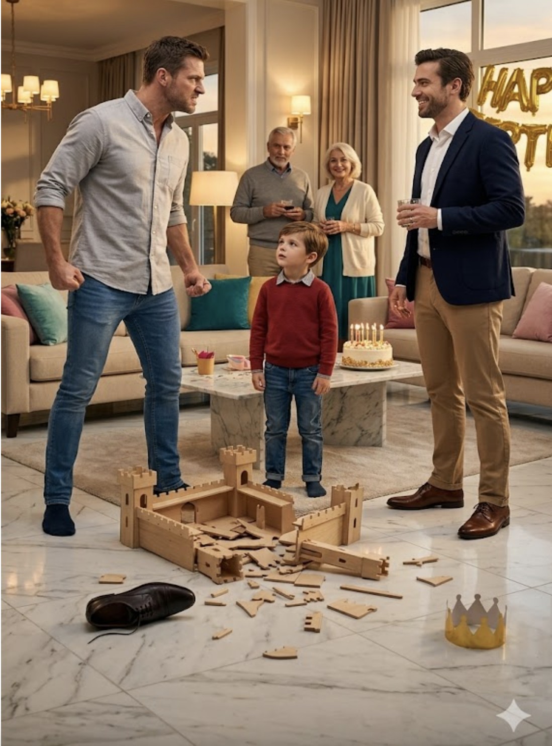 My brother threw my son’s birthday present against the wall, laughing as he cried in front of everyone. My family said, “Come on, it’s just a joke. “My father stood up, pulled his ring out and threw it on the table. The room has become silent. What he said then broke our entire family.