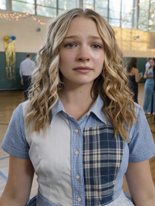 I Sewed My Prom Dress From My Dad’s Work Shirts—They Laughed at Me, Until the Principal Took the Mic and the Room Fell Silent