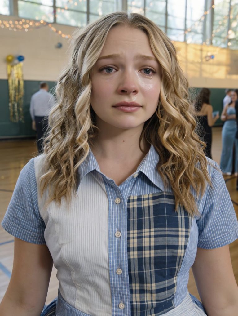 I Sewed My Prom Dress From My Dad’s Work Shirts—They Laughed at Me, Until the Principal Took the Mic and the Room Fell Silent