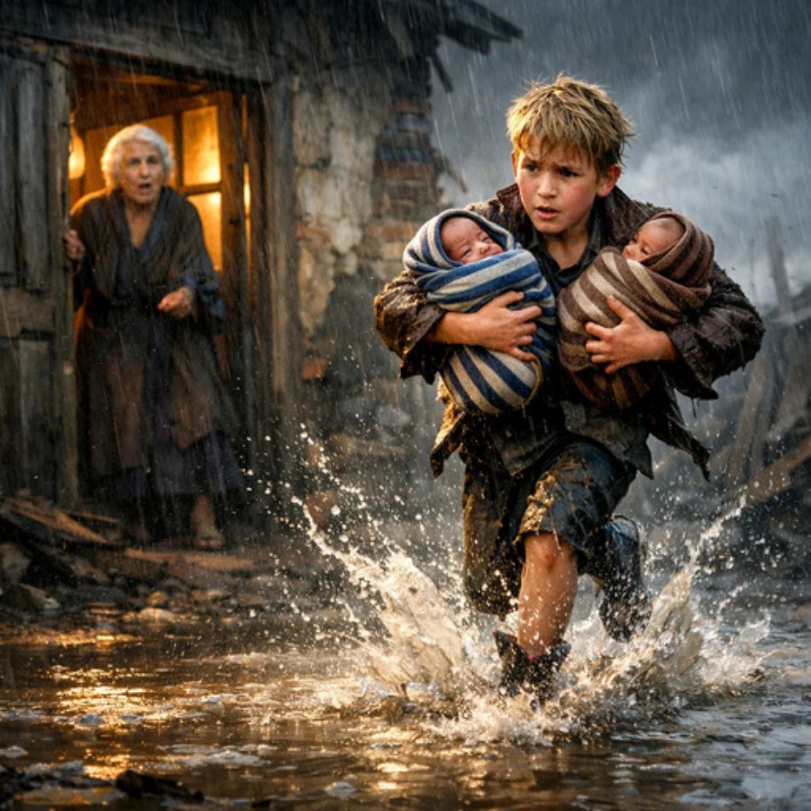 It Was Pouring Rain When a Poor Boy Knocked on Her Gate… But the Truth He Carried Changed Her Life Forever…