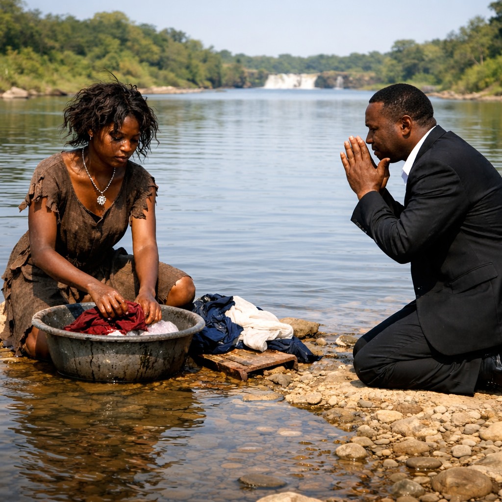 Poor Girl Was Washing Clothes by the River — Billionaire Fell to His Knees After Seeing Her Necklace