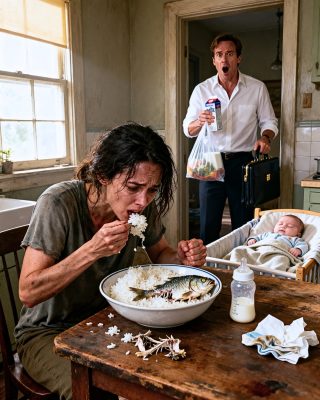 I give my mother $25,000 a month to take care of my wife after she gives birth. But when I came home unexpectedly early, I found her secretly eating a bowl of spoiled rice mixed with fish heads and bones. What happened next was even more terrifying…